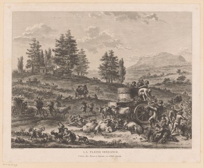 Vendange dans un paysage - Carl Wilhelm Weisbrod