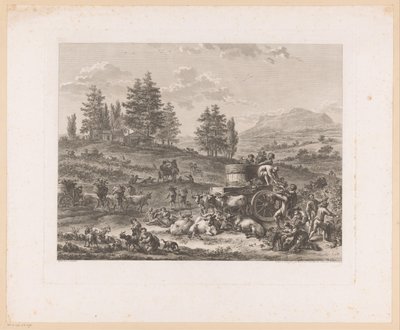 Vendange dans un paysage - Carl Wilhelm Weisbrod
