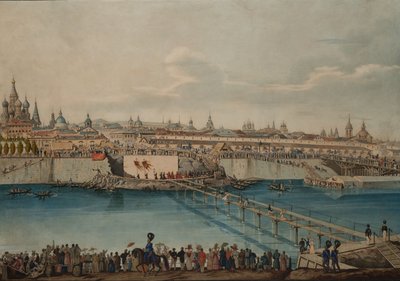 Cérémonie de pose de la première pierre du pont Moskvoretsky à Moscou - Carl von Hampeln