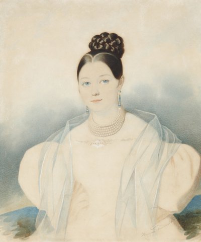 Portrait de la comtesse Ekaterina Alexandrovna Zubova, née Obolenskaya 1811-1843, années 1830 - Carl von Hampeln