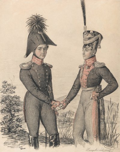 Portrait de Piotr Petrovich Esipov et Pavel Yakovlevich de Witte - Carl von Hampeln
