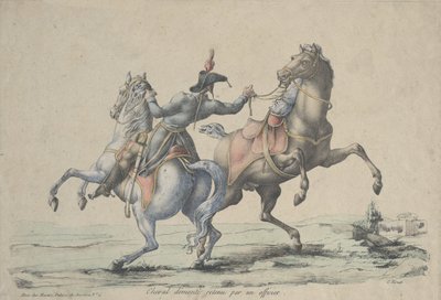 Un cheval démonté retenu par un officier - Carle Vernet