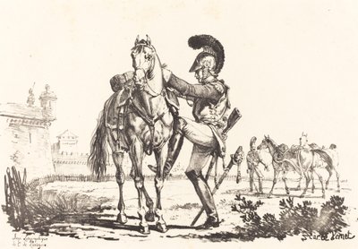 Carabinier montant un cheval - Carle Vernet
