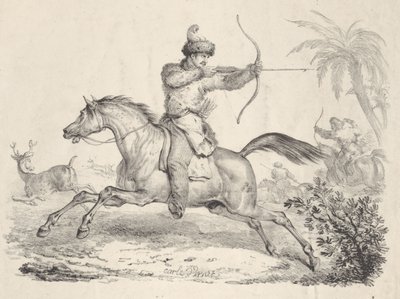 Cosaques à cheval chassant le cerf, 1821-36 - Carle Vernet
