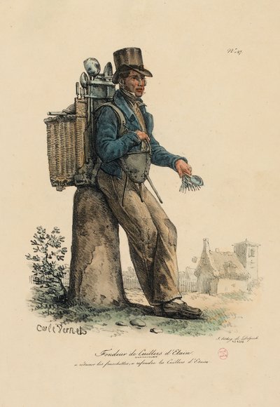 Fondateur de fourchettes et cuillères en étain de 