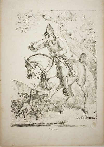 Chasseur à cheval sonnant du cor - Carle Vernet