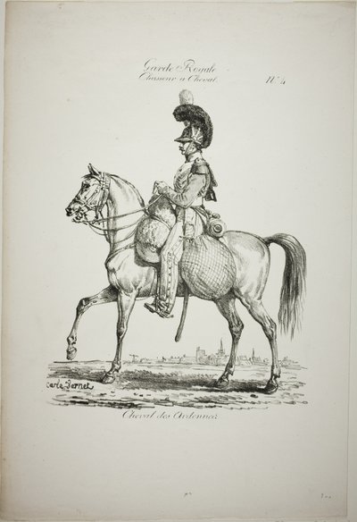 Garde Royale, Infanterie Légère Montée Normande et Cheval, No. 4 - Carle Vernet