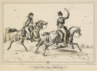 Scènes de la vie quotidienne, Route et Chemins: Route de Poste - Carle Vernet