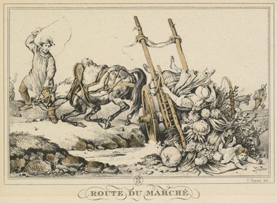 Scènes de la vie quotidienne, Routes et Chemins : Route du Marché - Carle Vernet