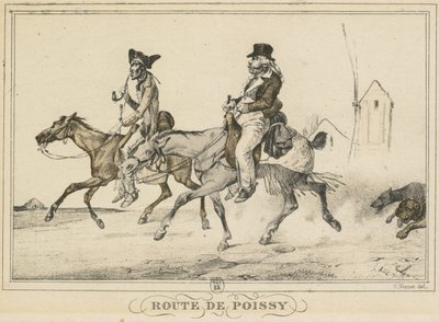 Scènes de la vie quotidienne, routes et chemins : Route de Poissy, 1816 - Carle Vernet