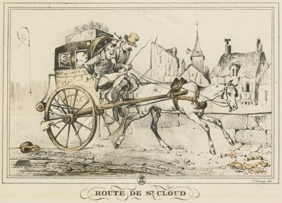 Scènes de la vie quotidienne, routes et chemins : Route de Saint-Cloud - Carle Vernet
