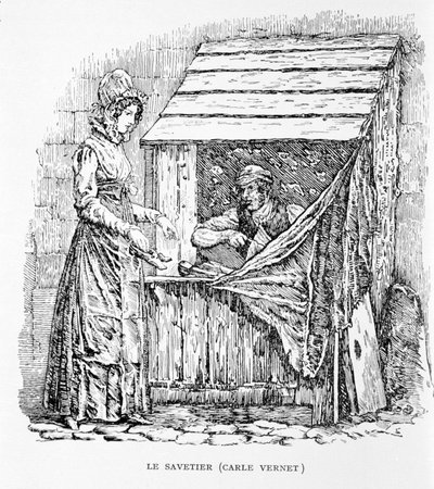 Le Savetier. Gravure de Carle Vernet. 19ème siècle. - Carle Vernet