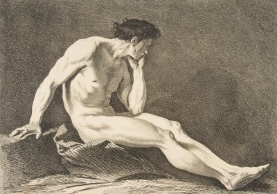 Une Académie: Homme assis - Carle van Loo