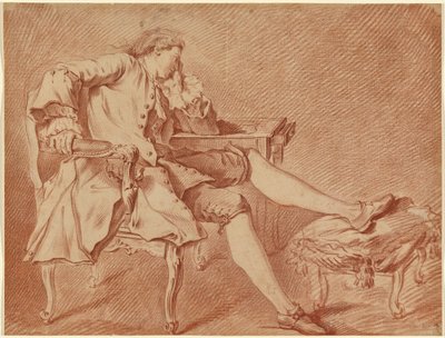 Gentleman se prélassant dans un fauteuil - Carle van Loo