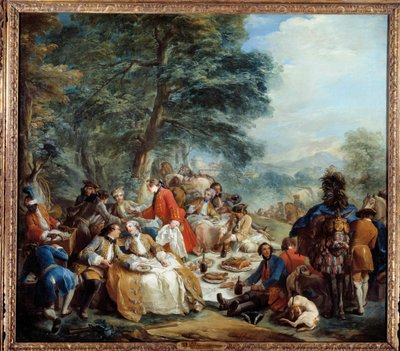 Arrêt de chasse Un pique-nique de nobles pendant une partie de chasse - Carle van Loo