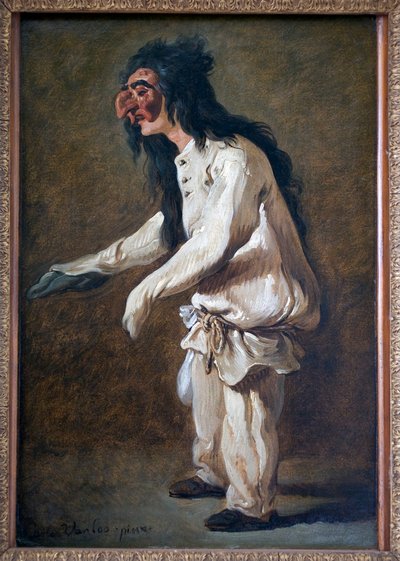 Polichinelle (Pulcinella). Peinture par Carle Van Loo (1705-1765), huile sur toile - Carle van Loo