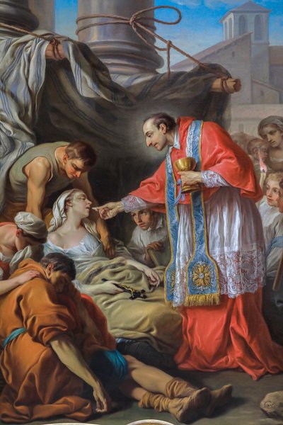 Saint Charles Borromée donnant la communion aux pestiférés - Carle van Loo