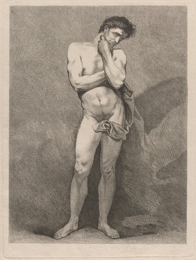 Homme debout en pose pensive - Carle van Loo