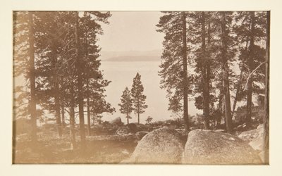 Quatre scènes de chemin de fer et quatre vues du lac Tahoe : Lac Tahoe depuis Warm Springs - Carleton E. Watkins
