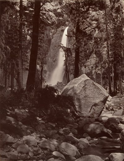 Chute inférieure de Yosemite, 1 600 pieds, vers 1872, imprimé vers 1876 - Carleton E. Watkins.