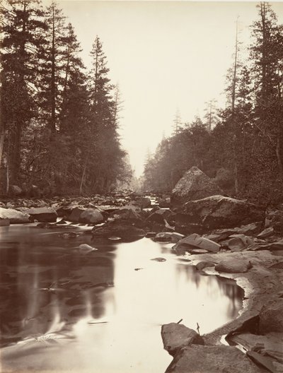 Rivière Merced, Yosemite, ca. 1872, imprimé ca. 1876 - Carleton E. Watkins.