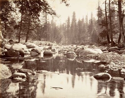 Rivière Merced, vers 1872, imprimé vers 1876 - Carleton E. Watkins.