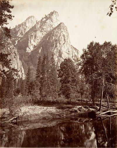 Les Trois Frères, Yosemite, vers 1872, imprimé vers 1876 - Carleton E. Watkins.
