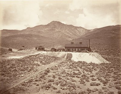 Bâtiments du tunnel de Sutro, 1875, imprimé vers 1876 - Carleton Emmons Watkins