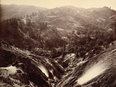 Canyon du Diable, Geysers, Vue vers le bas, 1868-70 - Carleton Emmons Watkins
