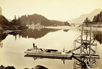 Roue à saumon flottante, Cascades, 1867 - Carleton E. Watkins