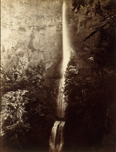 Cascade de Multnomah, rivière Columbia, 1867 - Carleton Emmons Watkins