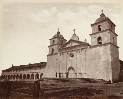 Vieille église missionnaire, Santa Barbara, 1876, imprimé vers 1876 - Carleton Emmons Watkins