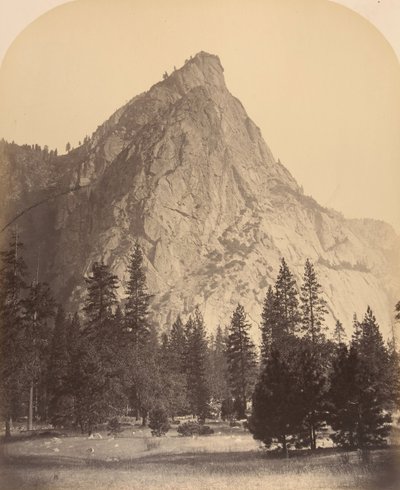 Les Trois Frères, vue de face, 4480 pieds, 1861 - Carleton Emmons Watkins