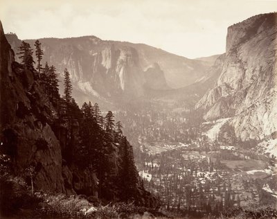 Vallée de Yosemite depuis Glacier Point, vers 1872, imprimé vers 1876 - Carleton Emmons Watkins