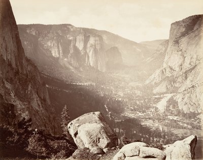 Vallée de Yosemite depuis Union Point, vers 1872, imprimé vers 1876 - Carleton Emmons Watkins