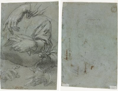 Études de mains (recto); Esquisse de la tête d
