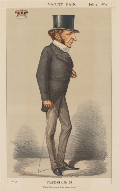 Vanity Fair: Statesman No. 26 Quand la naissance ne peut pas mener, le cerveau doit., 1869 - Carlo