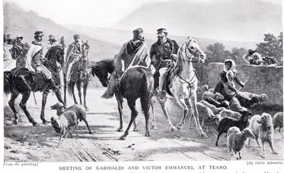Rencontre de Garibaldi et Victor Emmanuel à Teano, illustration de 