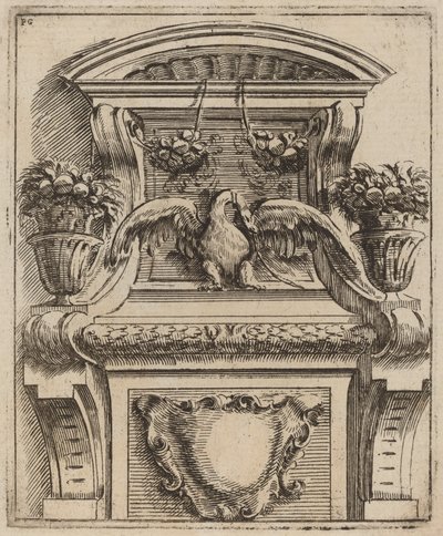 Motif architectural avec un oiseau - Carlo Antonio Buffagnotti
