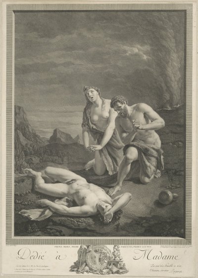 Adam et Ève près du corps d