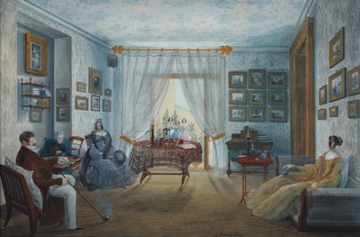 Le salon du palais Naryshkin de Miskhor, 1842 - Carlo Bossoli
