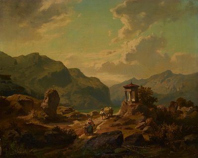 Paysage de montagne avec lac - Carlo Brioschi