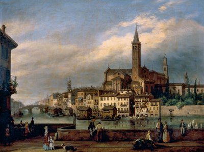 Vue le long de la rivière Adige à Vérone, avec l