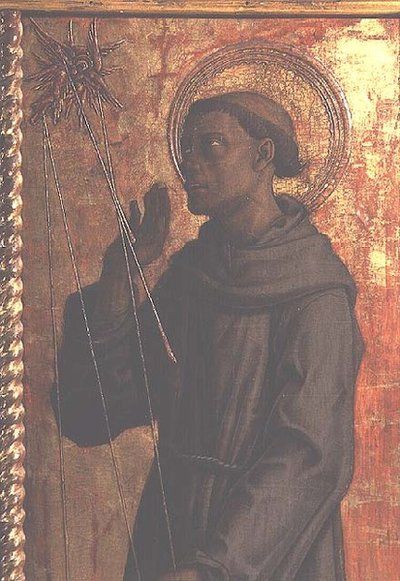 Saint François, détail du polyptyque de San Silvestro - Carlo Crivelli