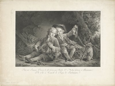 Deux garçons avec une marmotte - Carlo Domenico Melini