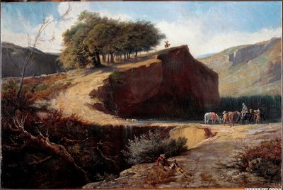 Chasseurs dans un paysage italien - Carlo Felice Biscarra
