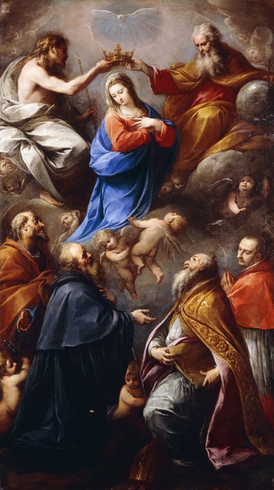 Le Couronnement de la Vierge avec les Saints Pierre, Paul, Ambroise et Charles Borromée - Carlo Francesco Nuvolone