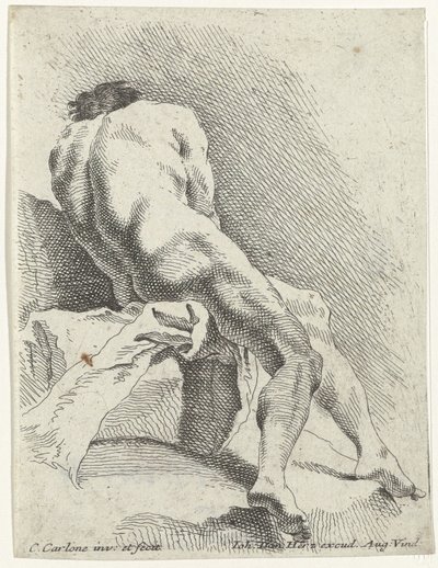 Homme nu assis, vu de dos - Carlo Innocenzo Carlone