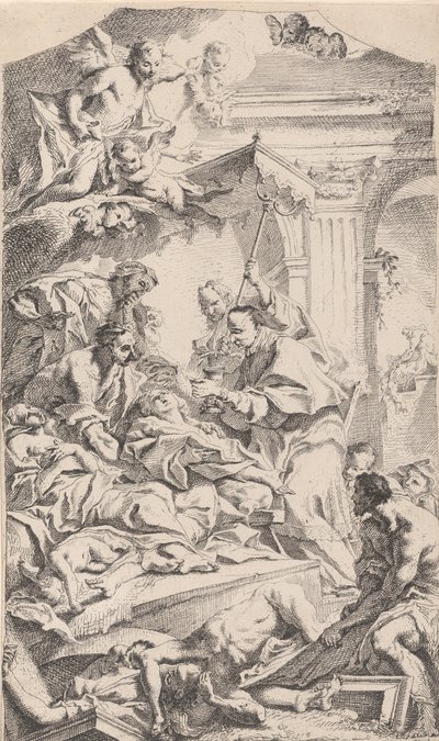 Saint Charles donnant la communion aux pestiférés - Carlo Innocenzo Carloni