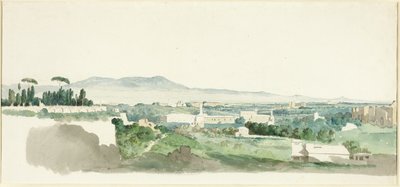 Vue depuis le Mont Palatin, Rome, les Collines Albaines au loin - Carlo Labruzzi